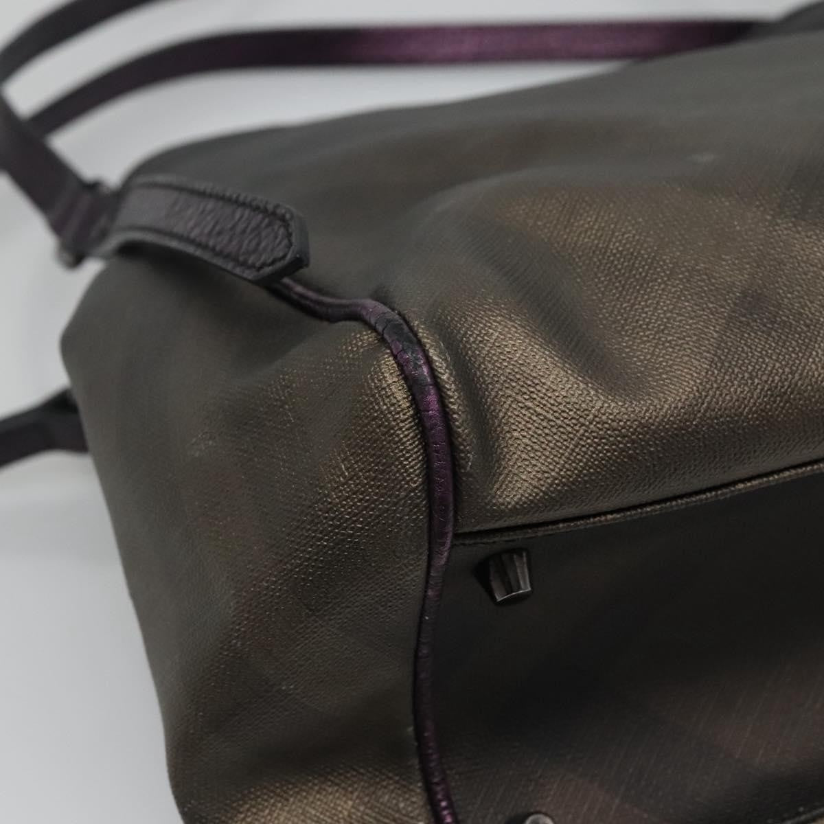 Burberry BURBERRY Nova Check Tote Bag PVC Brown Authentic ti2634