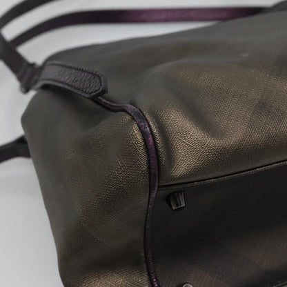 Burberry BURBERRY Nova Check Tote Bag PVC Brown Authentic ti2634