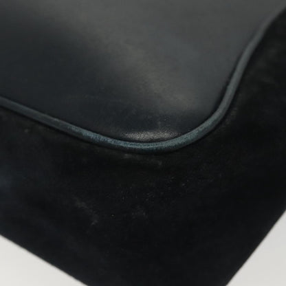 Gucci GUCCI Shoulder Bag Suede Navy Gold Authentic ep10549
