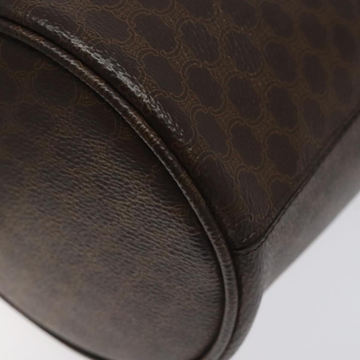 Celine CELINE Macadam Canvas Shoulder Bag PVC Leather Brown Authentic 113406