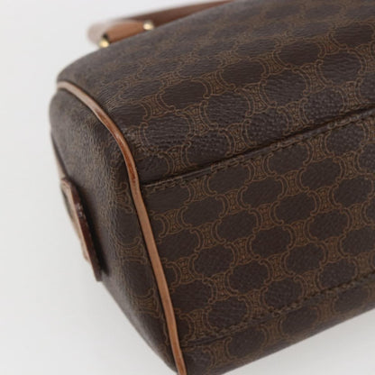 Celine CELINE Macadam Canvas Mini Hand Bag PVC Leather Brown Gold Authentic mr1952