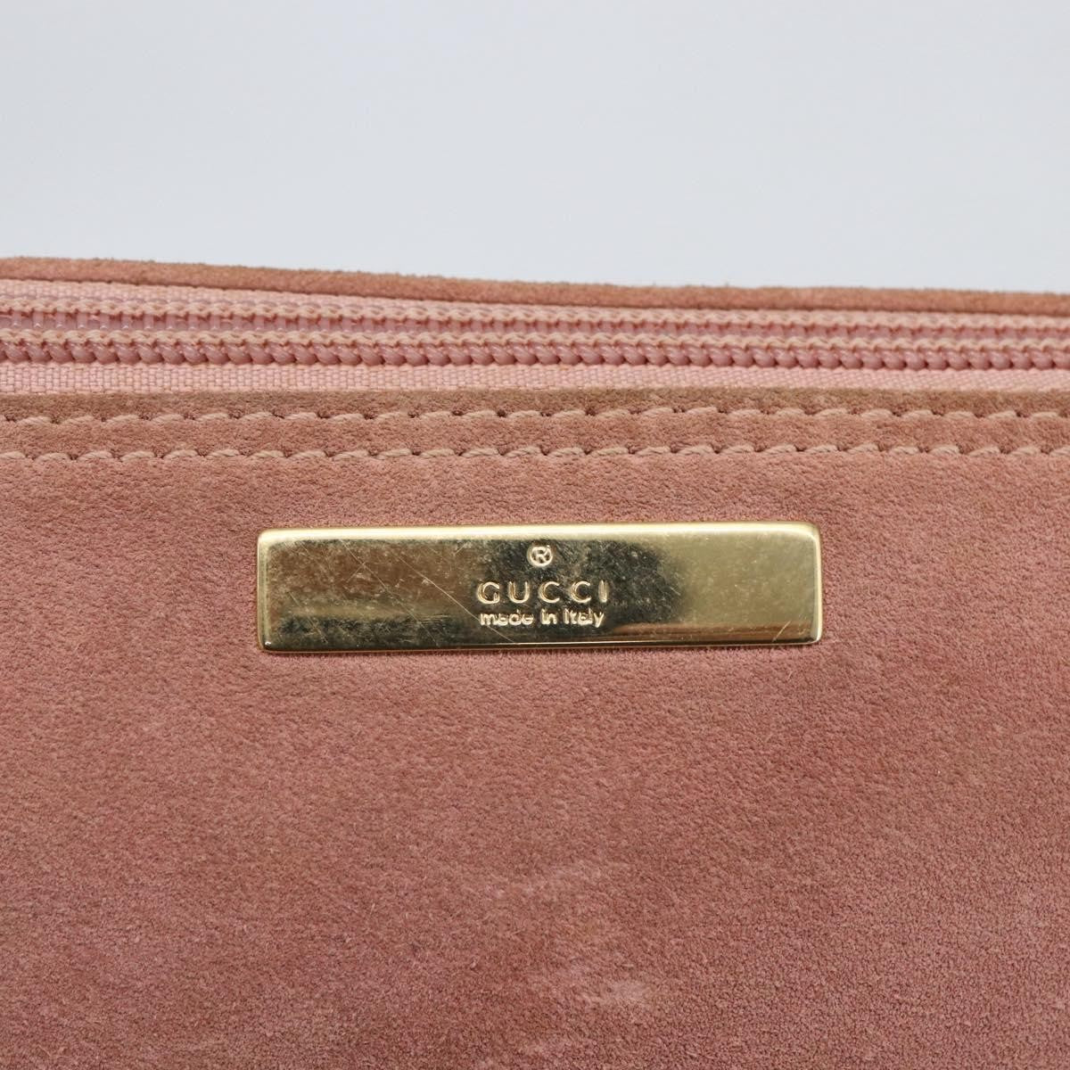 Gucci GUCCI Accessory Pouch Suede Pink Gold 039 1103 Authentic 173549 Bag