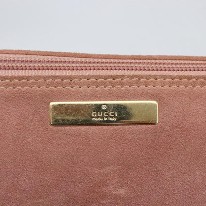 Gucci GUCCI Accessory Pouch Suede Pink Gold 039 1103 Authentic 173549 Bag