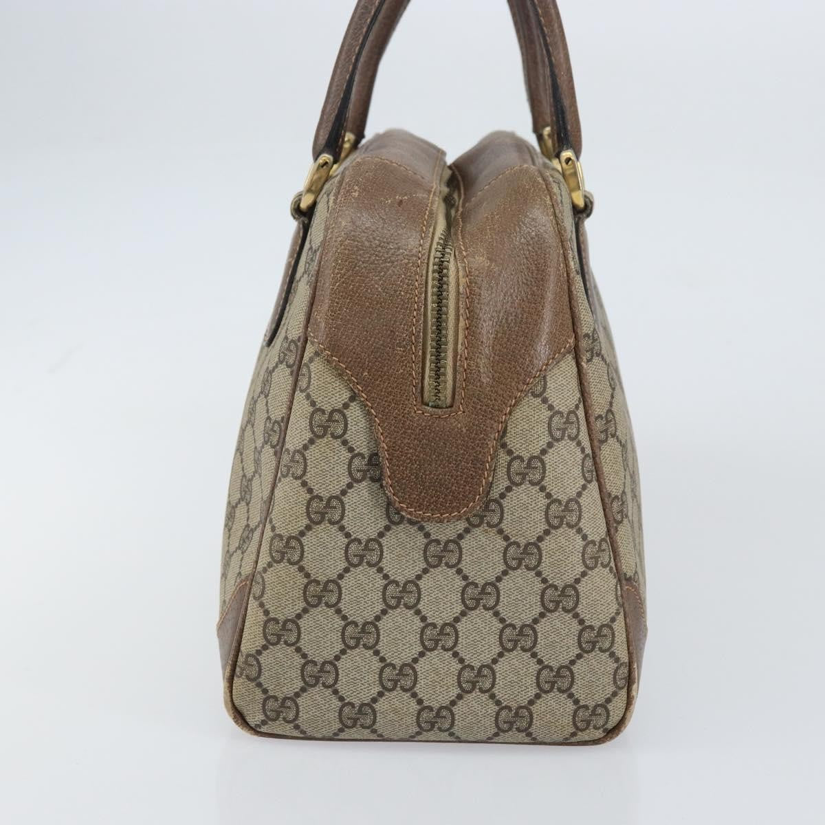 Gucci GUCCI GG Supreme Boston Bag PVC Beige Gold Authentic 156838