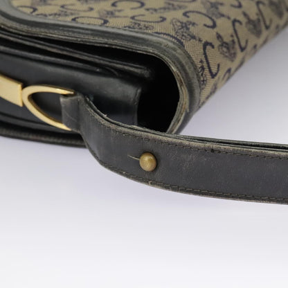 Celine CELINE C Sulky Shoulder Bag Canvas Navy Beige Authentic 100162
