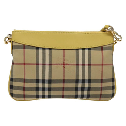 Burberry BURBERRY Nova Check Shoulder Bag Canvas Beige Gold Authentic 114865