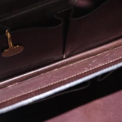 Celine CELINE Hand Bag Leather Brown Gold Authentic fm4934