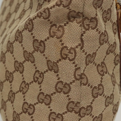 Gucci GUCCI GG Canvas Tote Bag Beige Silver 019 0402 Authentic th5862