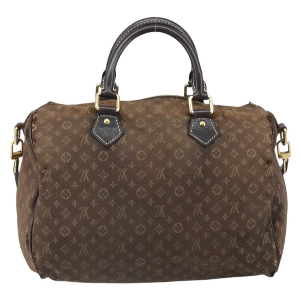 Louis Vuitton LOUIS VUITTON Mini Lin Speedy Bandouliere 30 Bag Brown M95224 Authentic BA9878