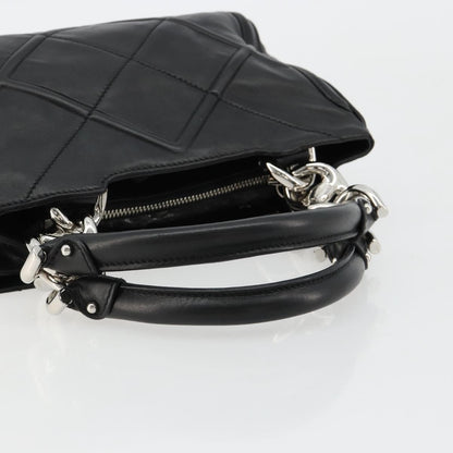 Salvatore Ferragamo Salvatore Ferragamo Hand Bag Leather Black Silver Authentic 178908A