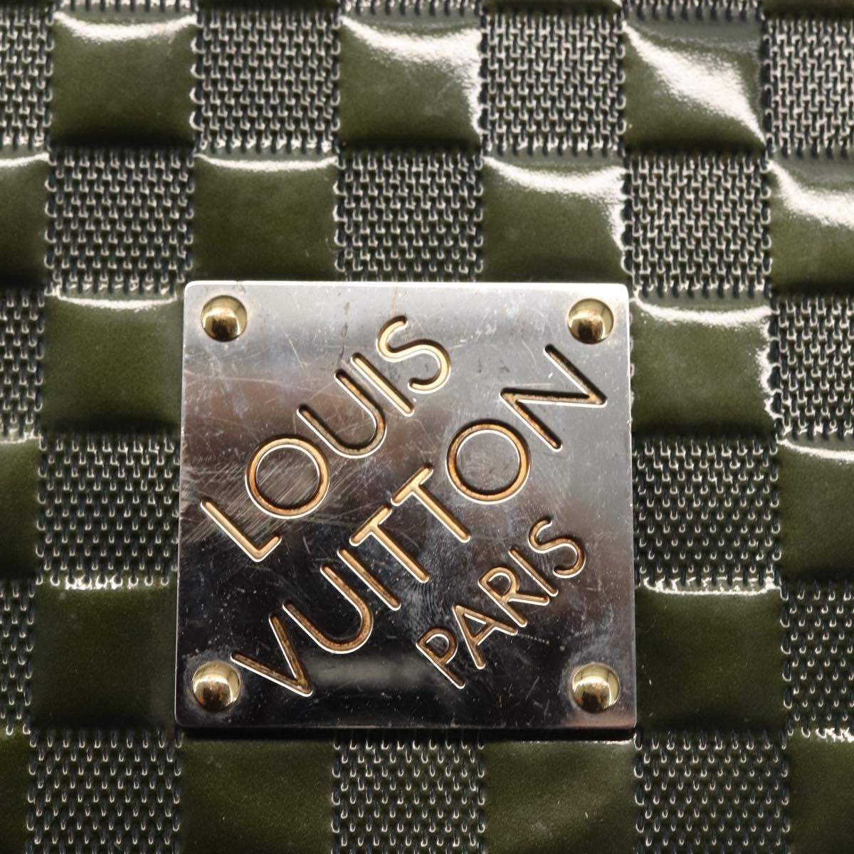 Louis Vuitton LOUIS VUITTON Damier Vernis Club Bag Green Petrol Blue M92128 LV Authentic BA5815
