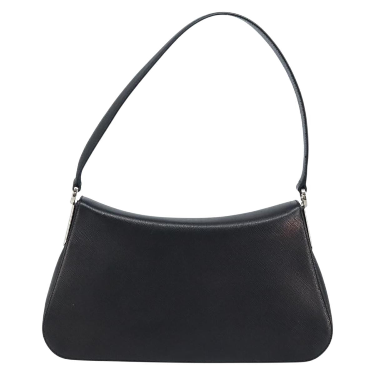 Salvatore Ferragamo Salvatore Ferragamo Gancini Shoulder Bag Leather Black Silver Authentic gh1877