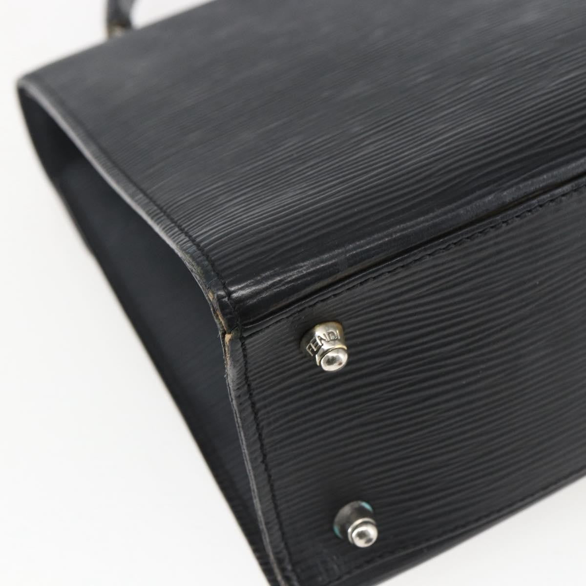Fendi FENDI Hand Bag Leather Black Gold Authentic ka2601