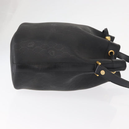 Dior Christian Dior Honeycomb Canvas Shoulder Bag PVC Black Gold Authentic 161139