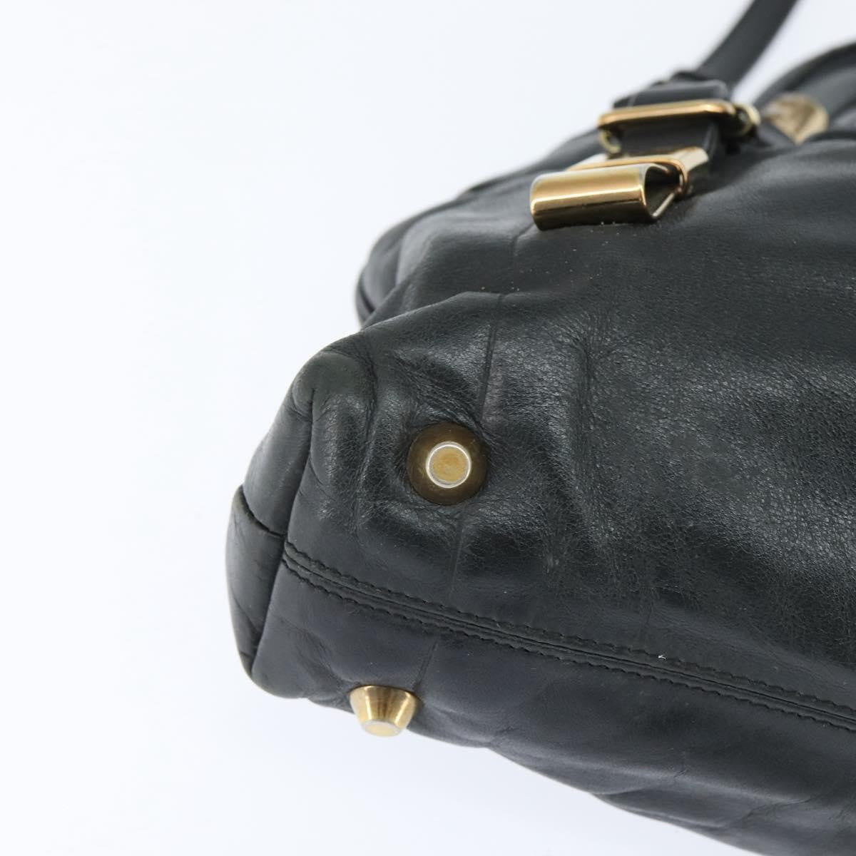 Chloé Chloé Chloe Victoria Hand Bag Leather 2way Black Gold Authentic am9563