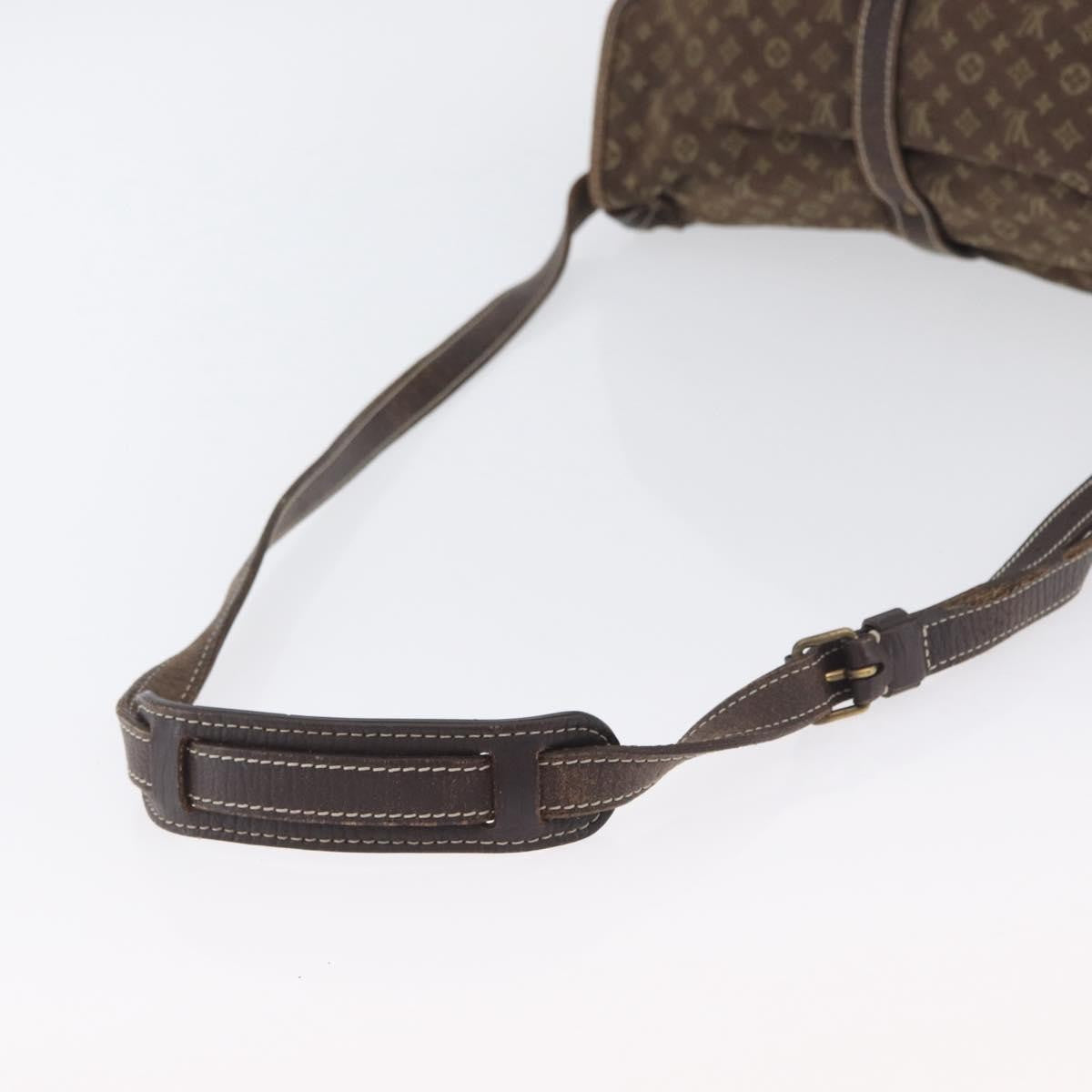 Louis Vuitton LOUIS VUITTON Monogram Mini Lin SaumurPM Shoulder Bag Brown M95227 Authentic BSZ306