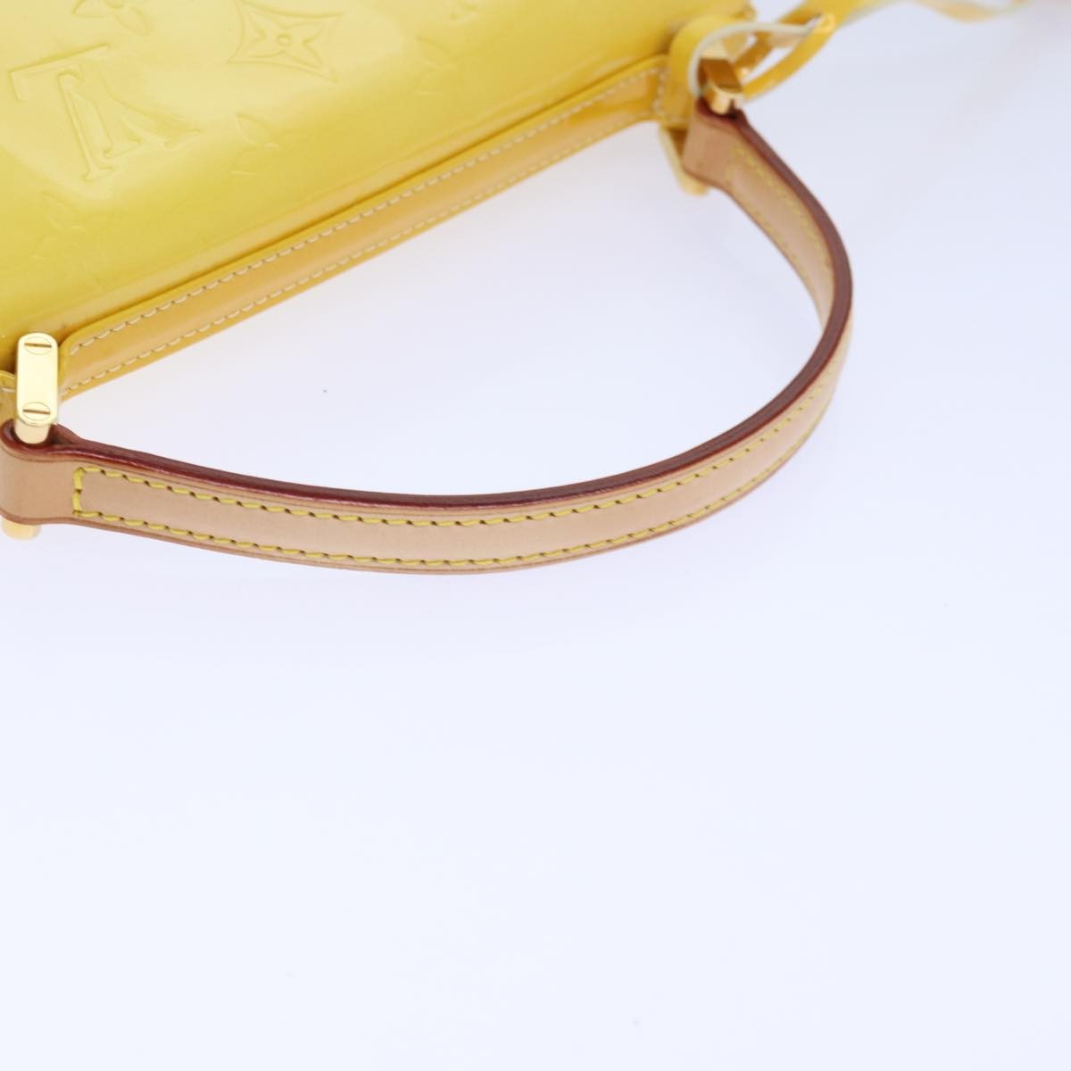 Louis Vuitton LOUIS VUITTON Monogram Vernis Spring Street Bag Lime Yellow M91068 Authentic 86715