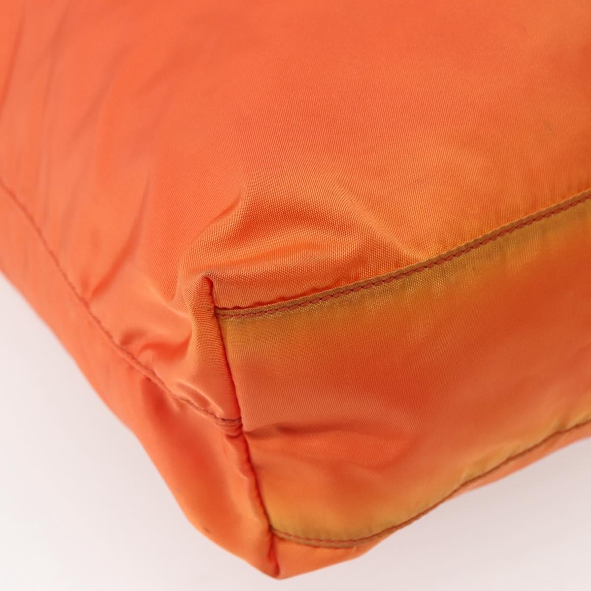 Prada PRADA Tote Bag Nylon Orange Silver Authentic 142868