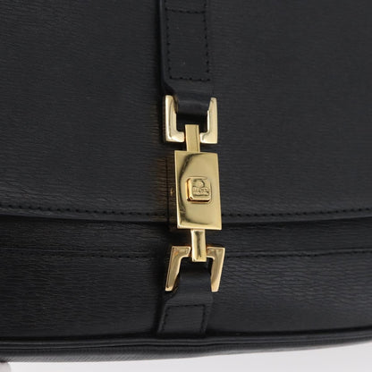 Gucci GUCCI Jackie Shoulder Bag Leather Black Gold 001 3824 Authentic yk20433
