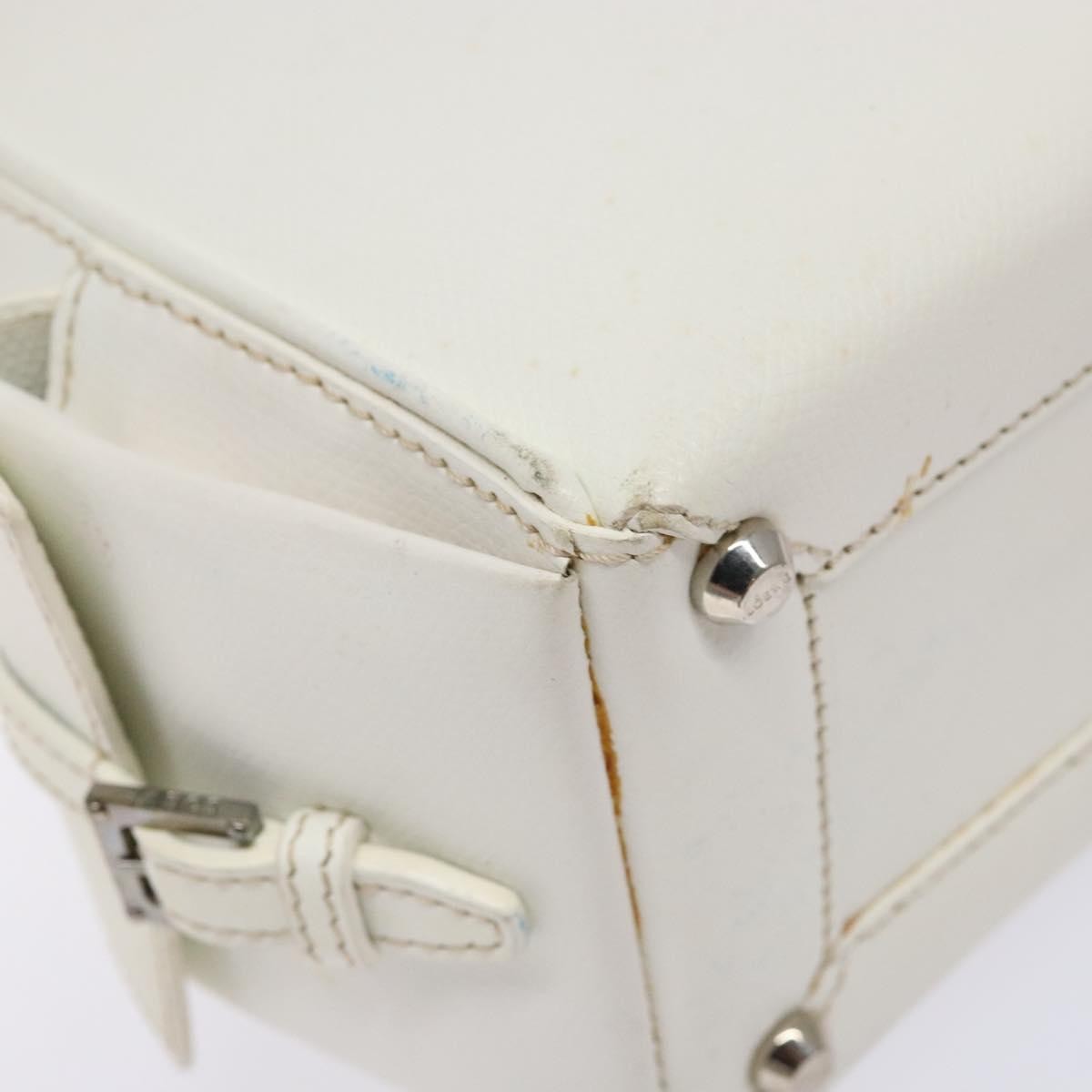 Loewe LOEWE Hand Bag Leather White Silver Authentic BA5296