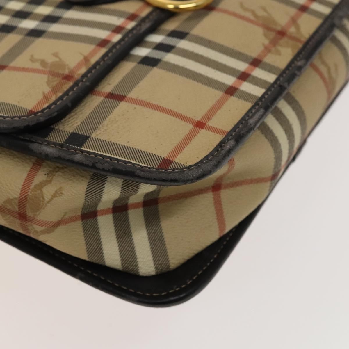 Burberrys Burberrys BURBERRY Nova Check Shoulder Bag PVC Beige Gold Authentic 136729