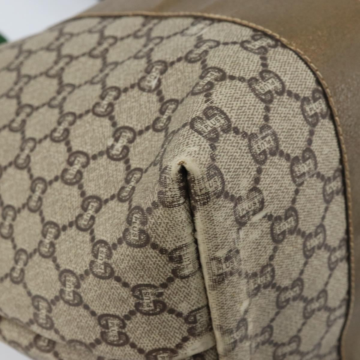Gucci GUCCI GG Plus Supreme Web Sherry Line Tote Bag PVC Beige Gold Authentic ep13405