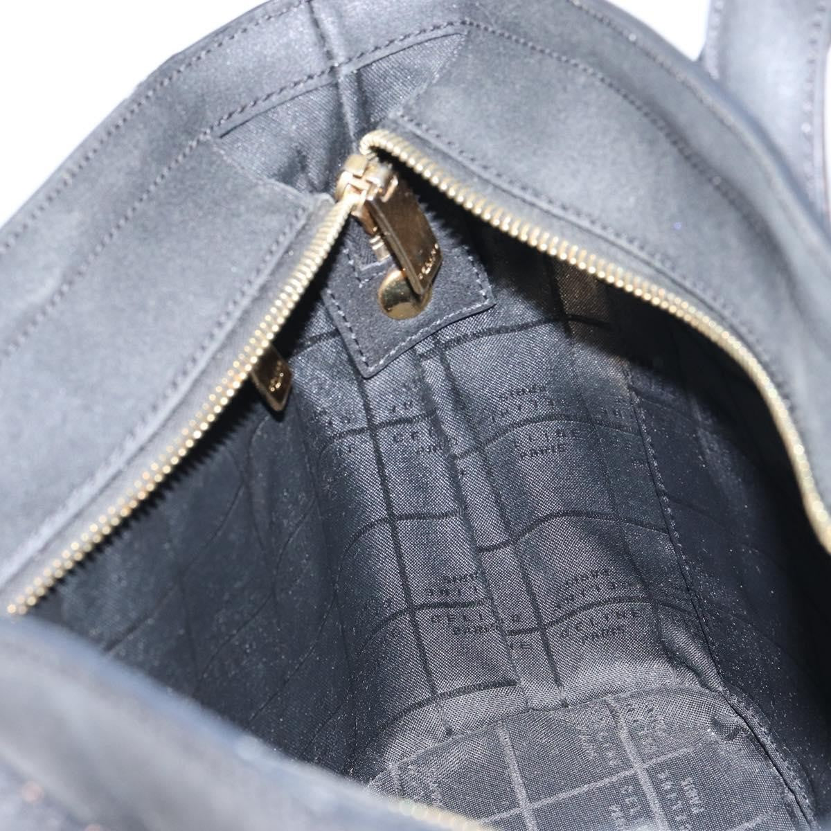 Celine CELINE Hand Bag Leather Black Gold Authentic BA9124
