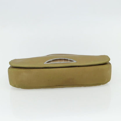 Dior Christian Dior Maris Pearl Shoulder Bag Nylon Beige Silver Authentic 180083