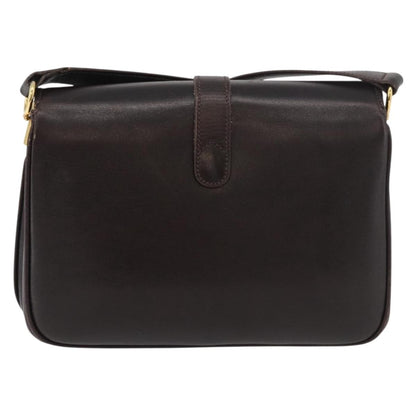 Gucci GUCCI Shoulder Bag Leather Brown Gold Authentic ep14284