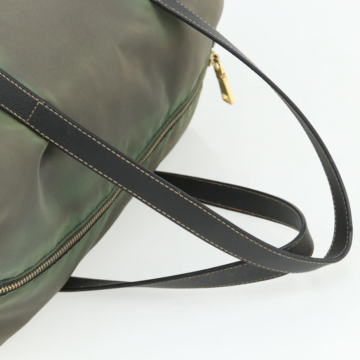 Prada PRADA Shoulder Bag Nylon 2way Green Gold Authentic 176782