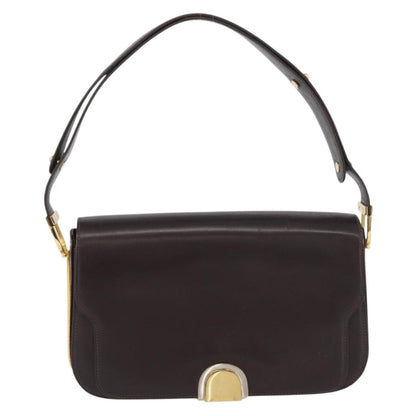 Gucci GUCCI Shoulder Bag Leather Brown Gold Authentic ep13909