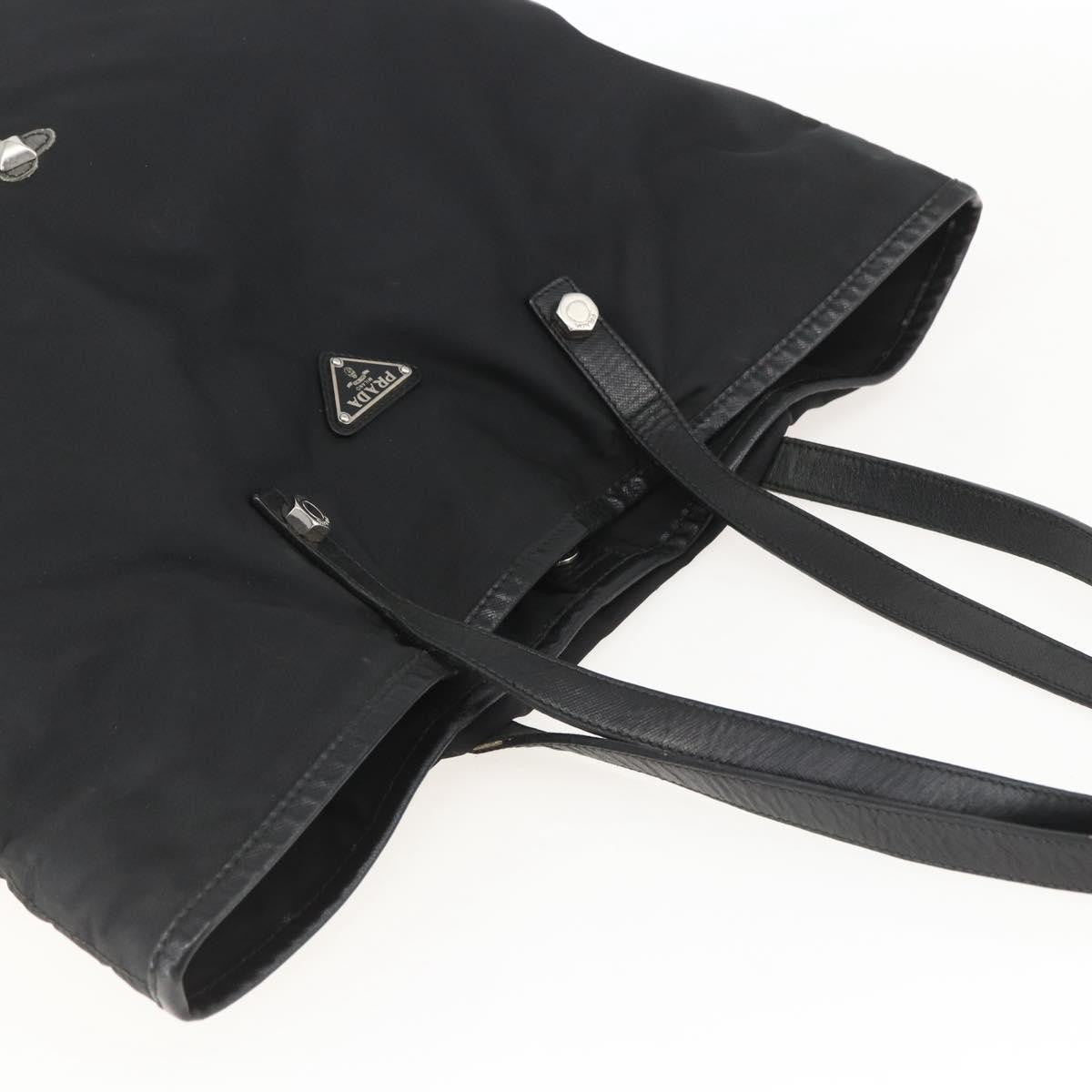 Prada PRADA Tote Bag Nylon Black Silver Authentic 160717