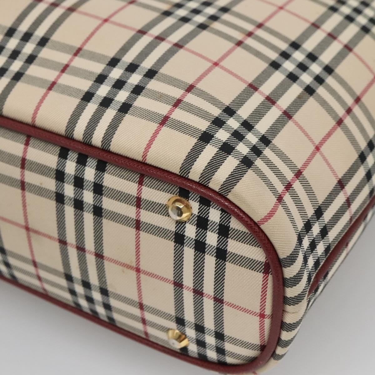 Burberry BURBERRY Nova Check Tote Bag Canvas Beige Gold Authentic 136853