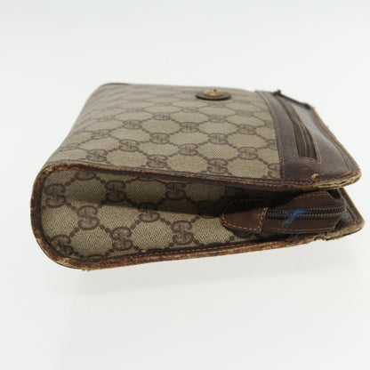Gucci GUCCI GG Supreme Clutch Bag PVC Beige 97 01 037 Authentic 95525