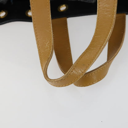 Saint Laurent SAINT LAURENT Hand Bag Leather PVC 2way Black Brown gold Authentic bs31752