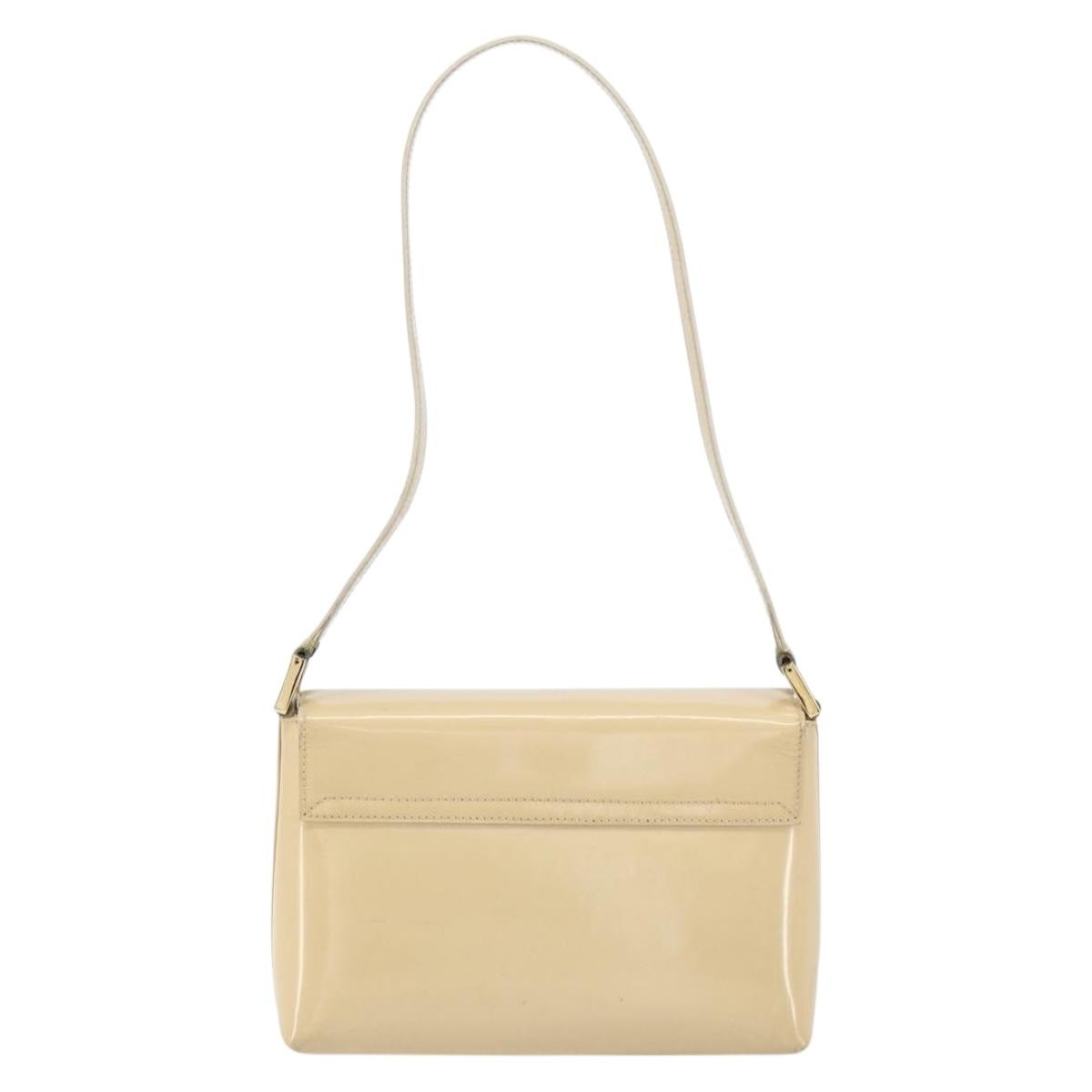 Gucci GUCCI Shoulder Bag Patent leather Beige Gold 007 2113 0278 Authentic bs30927
