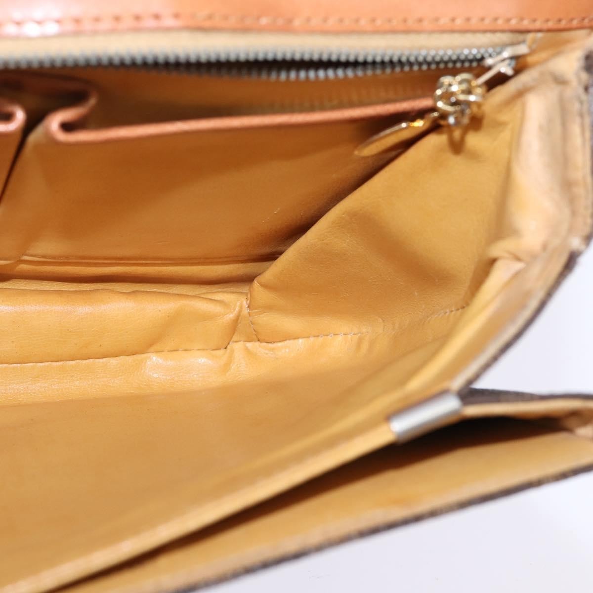 Celine CELINE Macadam Canvas Shoulder Bag PVC Leather Brown Gold Authentic 128916