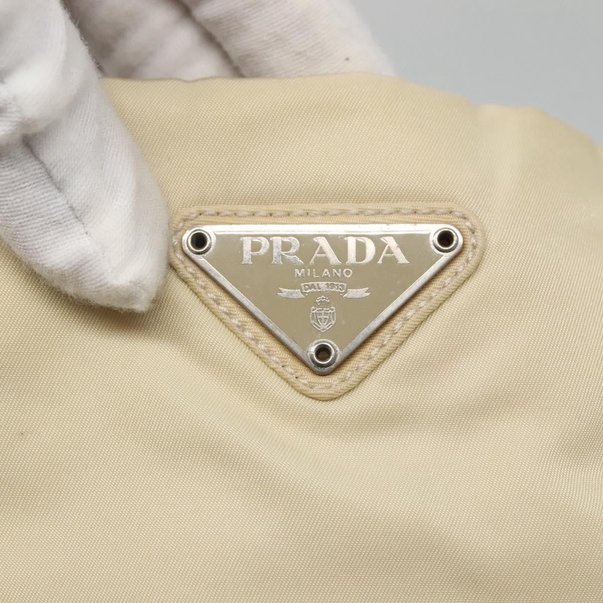 Prada PRADA Tote Bag Nylon Beige Silver Authentic 139071