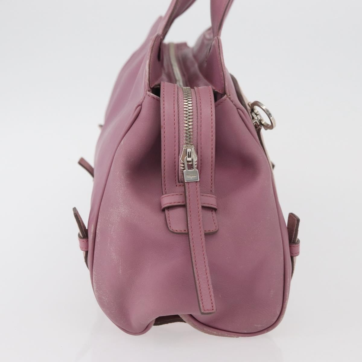 Salvatore Ferragamo Salvatore Ferragamo Gancini Tote Bag Leather Pink Silver Authentic BAZ427