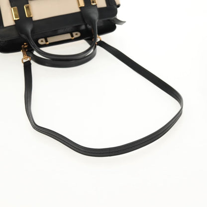 Chloé Chloé Chloe Alice Hand Bag Leather 2way White Black Authentic BA6836