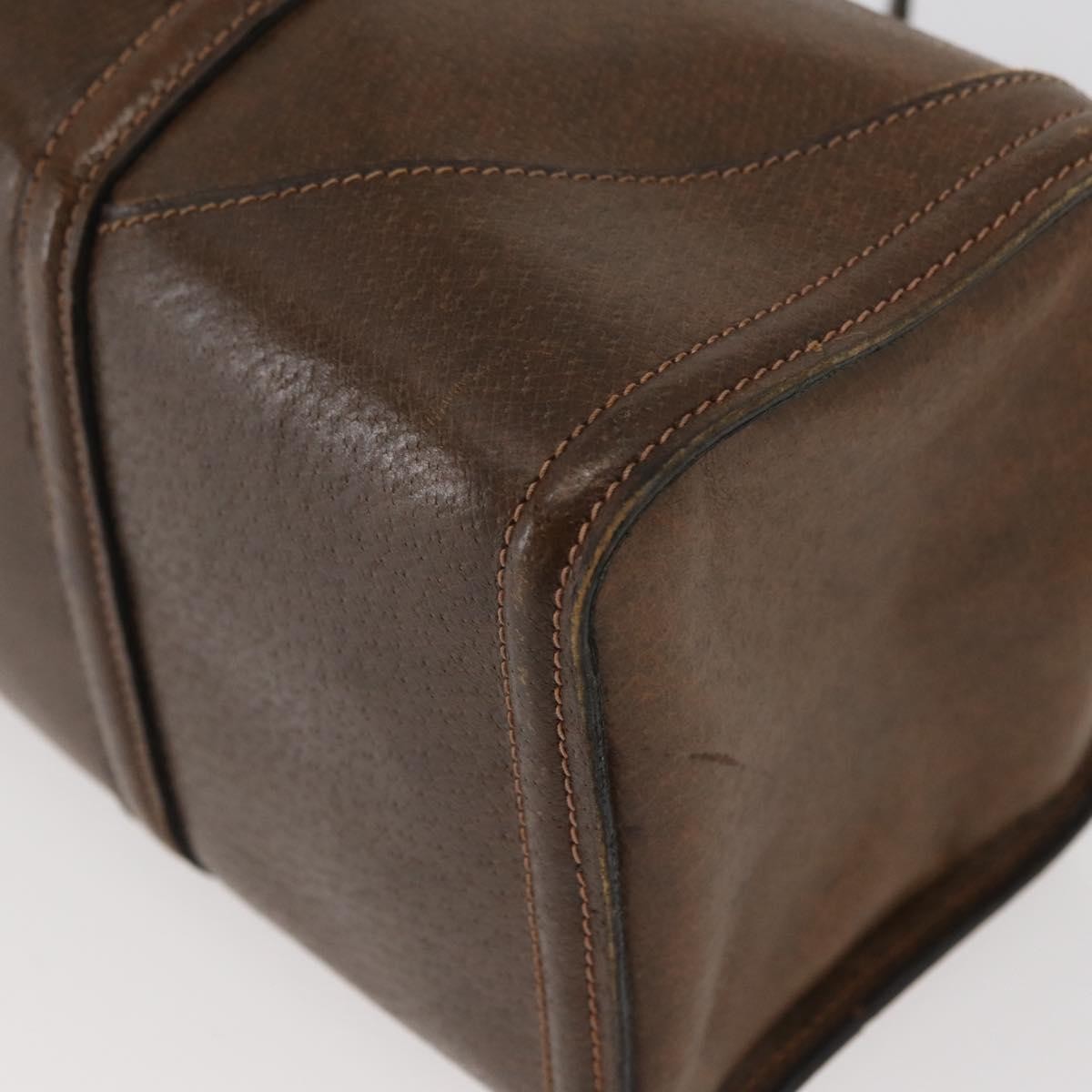 Gucci GUCCI Hand Bag Leather Brown Authentic 173031