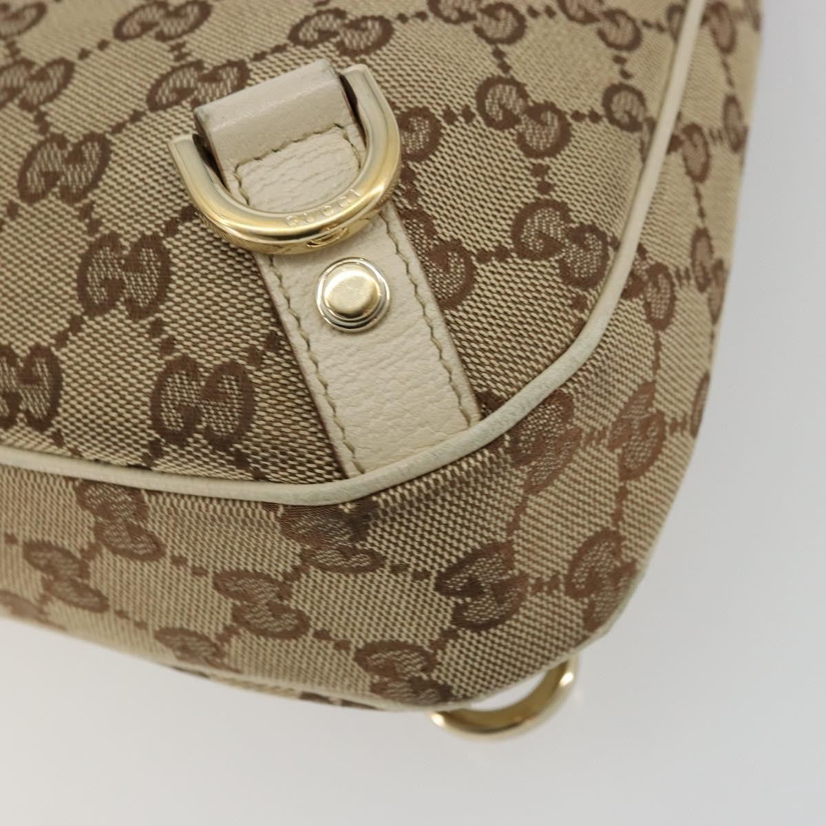 Gucci GUCCI GG Canvas Abbey Shoulder Bag Leather Beige Gold 130738 Authentic ka4349