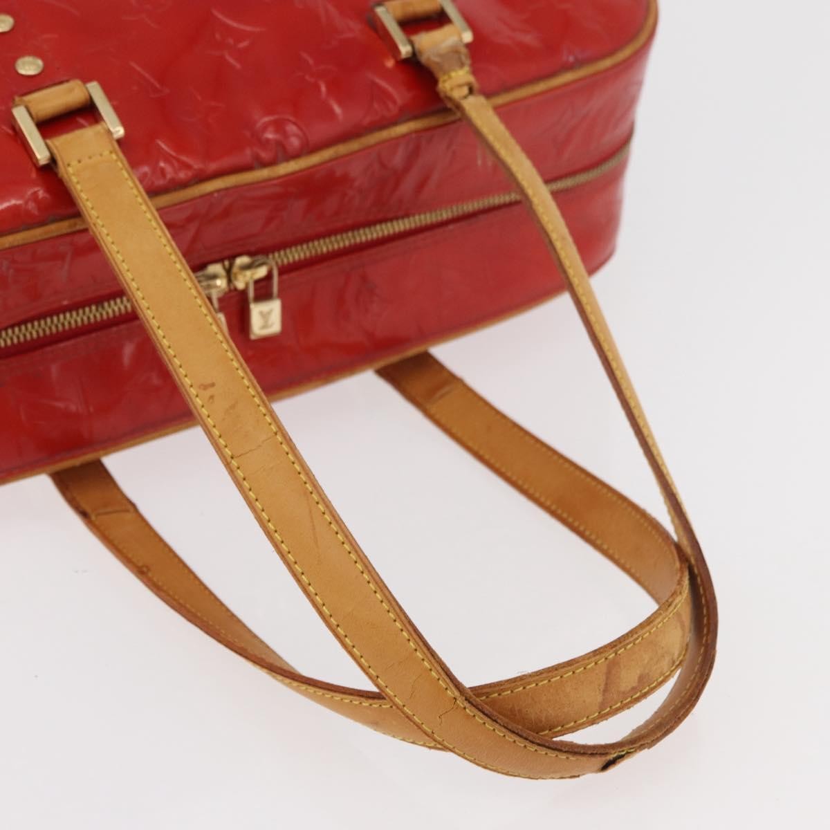 Louis Vuitton LOUIS VUITTON Monogram Vernis Sutton Hand Bag Red Rouge M91080 LV Authentic bs34724