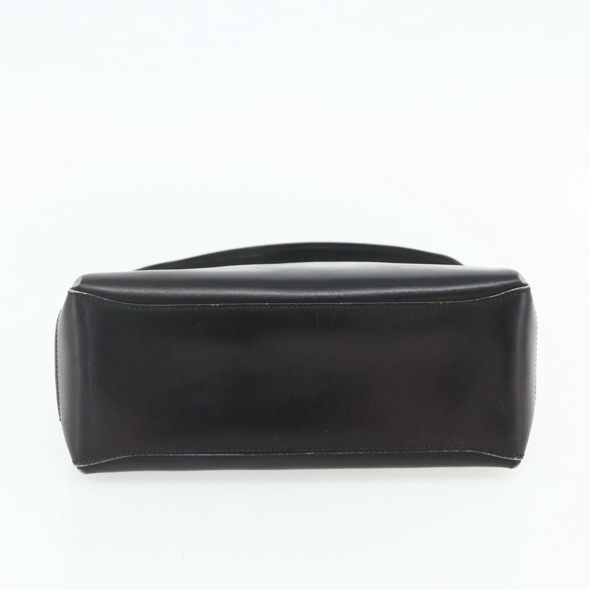 Gucci GUCCI Hand Bag Leather Black Gold Authentic ka4348