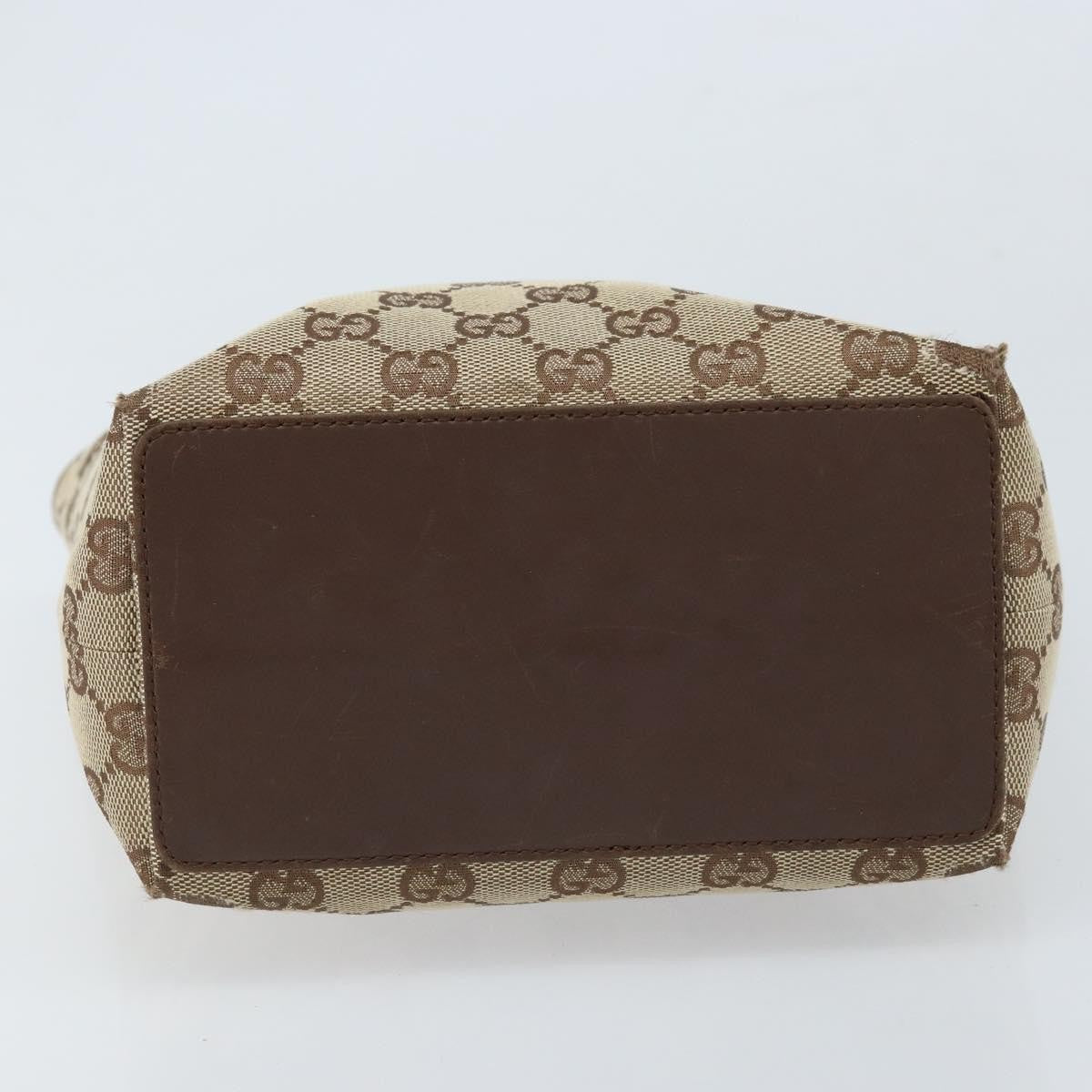 Gucci GUCCI GG Canvas Tote Bag Beige Silver 31244 Authentic LNZ092