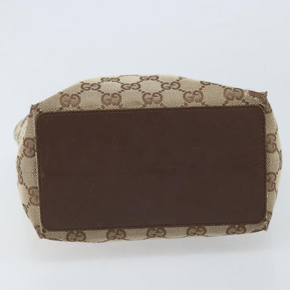 Gucci GUCCI GG Canvas Tote Bag Beige Silver 31244 Authentic LNZ092