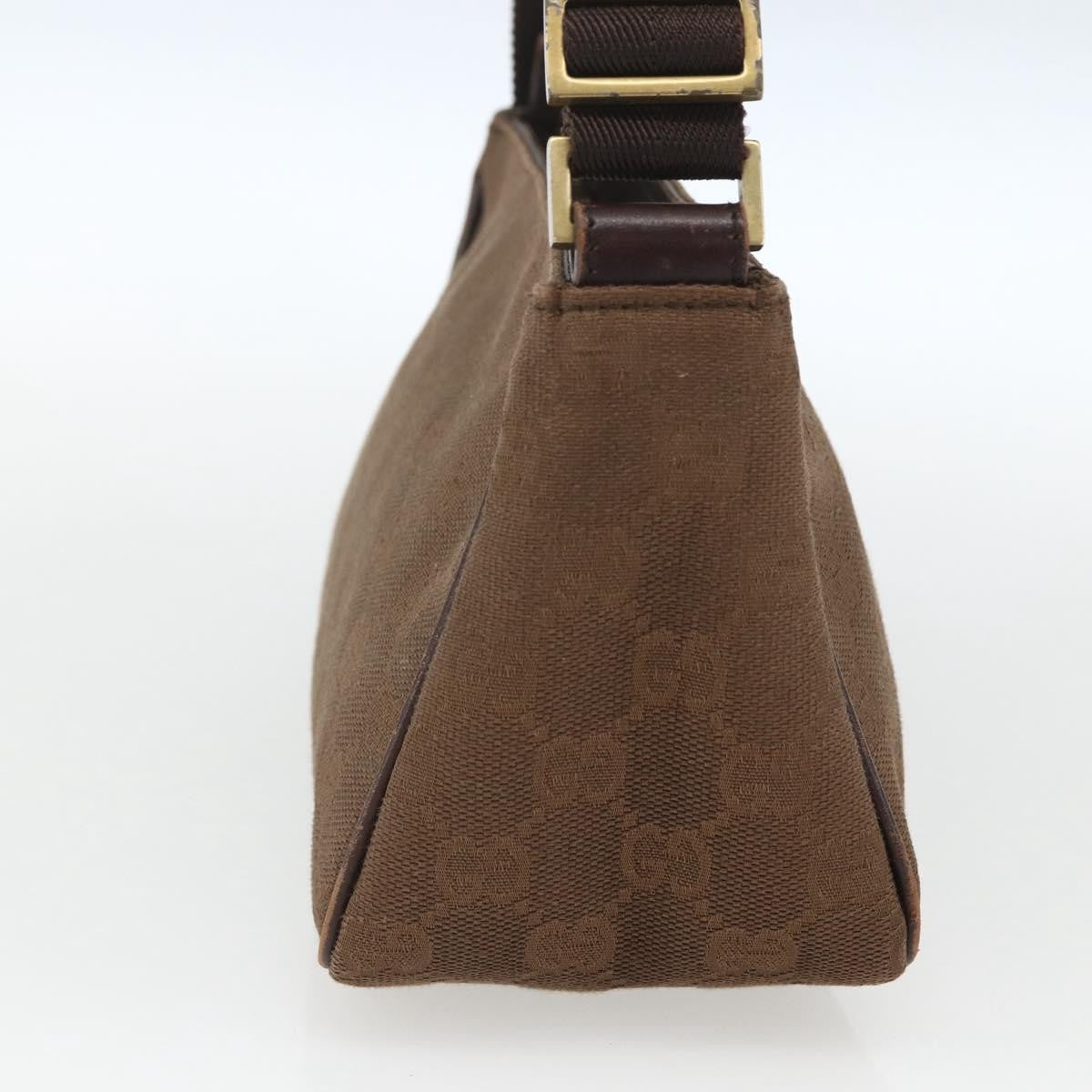 Gucci GUCCI GG Canvas Shoulder Bag Brown Gold 106644 Authentic 164050