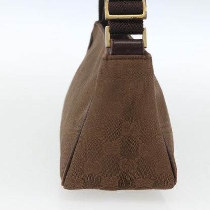 Gucci GUCCI GG Canvas Shoulder Bag Brown Gold 106644 Authentic 164050