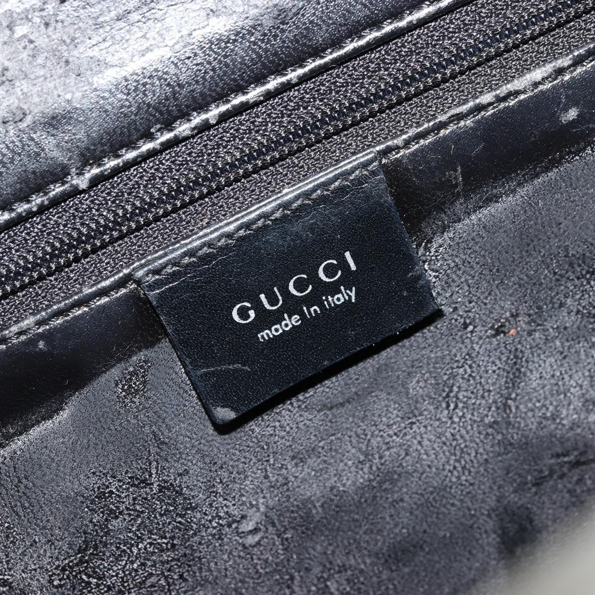 Gucci GUCCI Shoulder Bag Leather Black Silver 001 3038 Authentic 178252