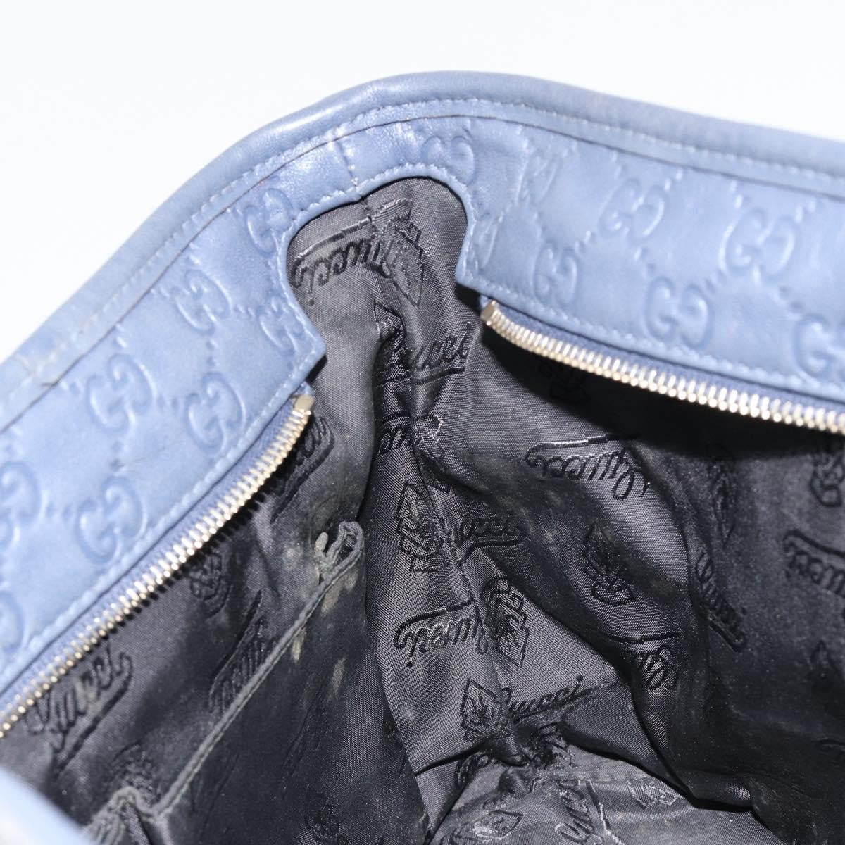 Gucci GUCCI GG Canvas Guccissima Tote Bag Leather Navy Gold 211138 Authentic 180831